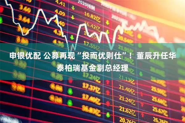 申银优配 公募再现“投而优则仕”！董辰升任华泰柏瑞基金副总经理
