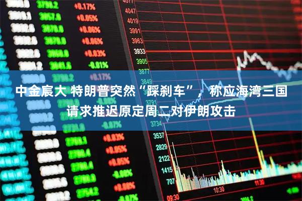 中金宸大 特朗普突然“踩刹车”，称应海湾三国请求推迟原定周二对伊朗攻击